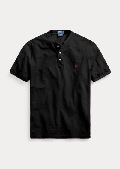 Henley Polo Ralph Lauren Hombre Negros - Featherweight Mesh - ACSOK7692